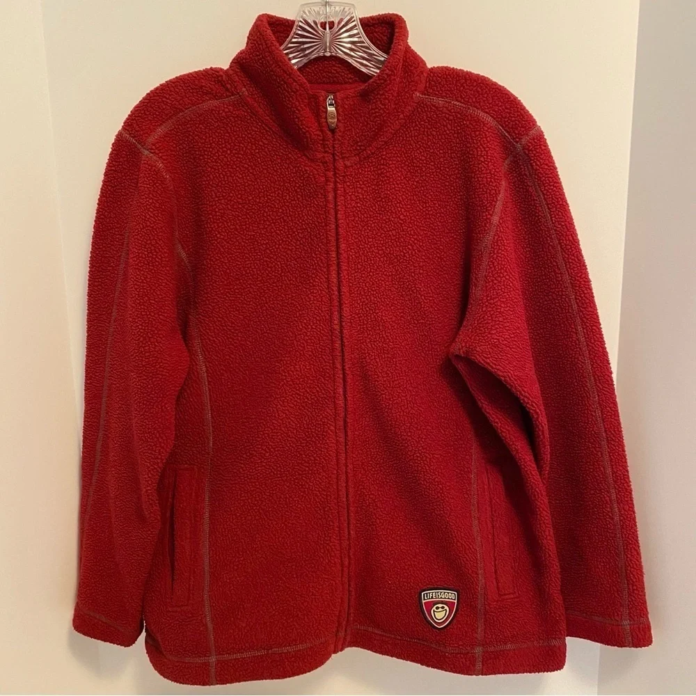 Good Kids By Life Is Good Boys Fleece Full Zip Jacket Red Size XL (12-14)